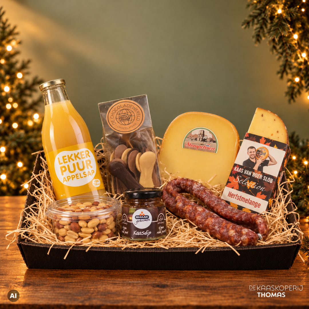 Kerstpakket 'kaas met sap'